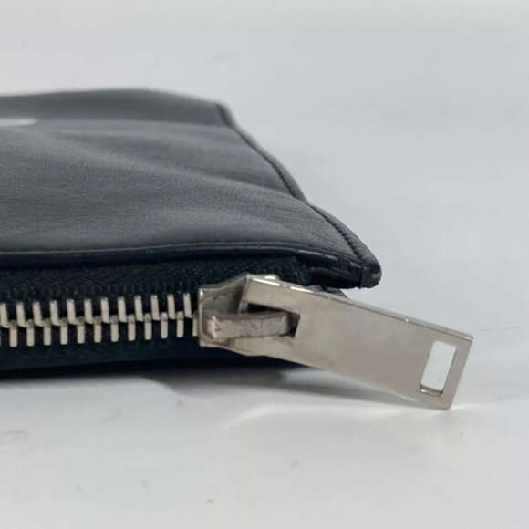 SAINT LAURENT PARIS 397294 logo Cluch Bag Pouch Bag Clutch bag Leather Black - Picture 6 of 14